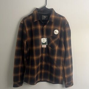 Nomad Flannel Shirt Men Size M Orange NWT Cozy Thermal Lined Plaid Button Up